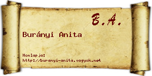 Burányi Anita névjegykártya